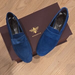 Elegant Blue Suede Loafers by Unknown Brand